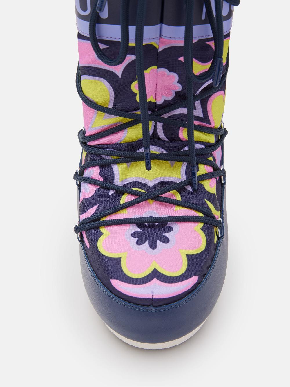 Moon Boot ICON BLU CON MOTIVO FLOREALE Promozione Limitata