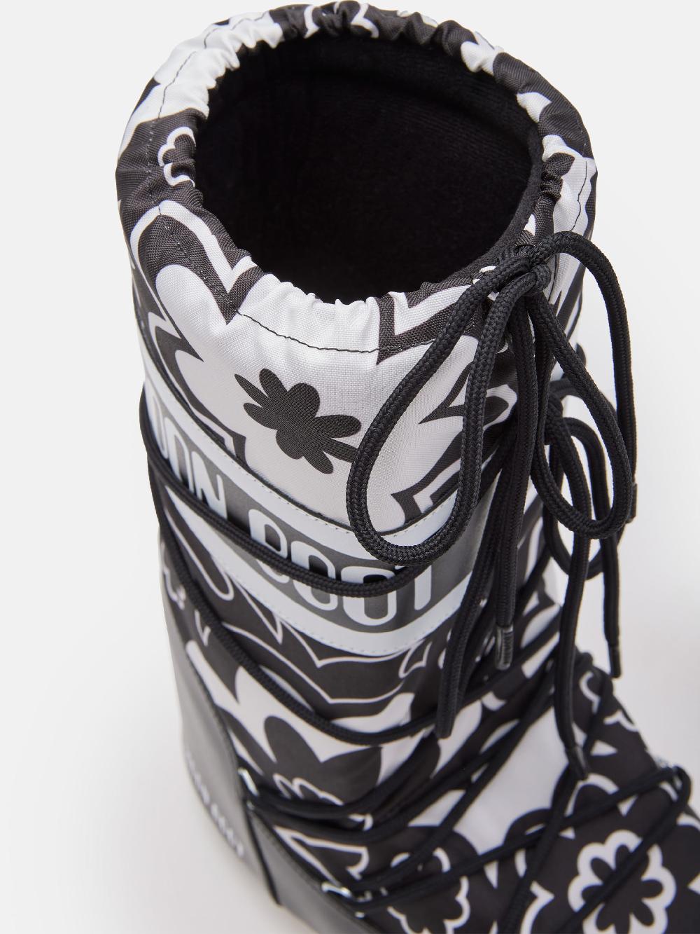 Moon Boot ICON NERO CON MOTIVO FLOREALE Shopping Online