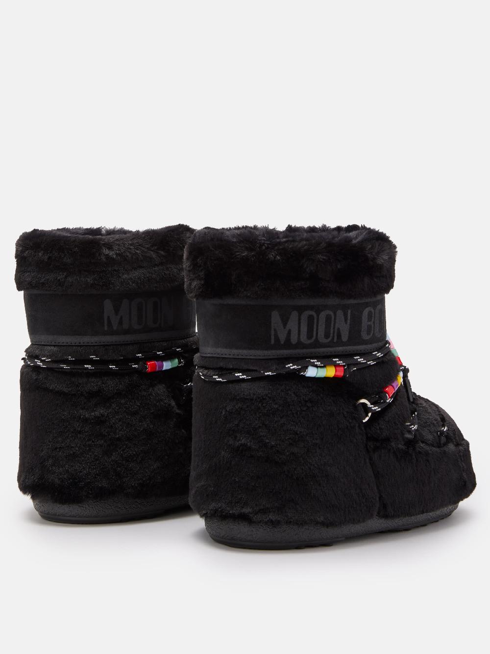Moon Boot ICON LOW FAUX-FUR BEADS NERO Convenienza
