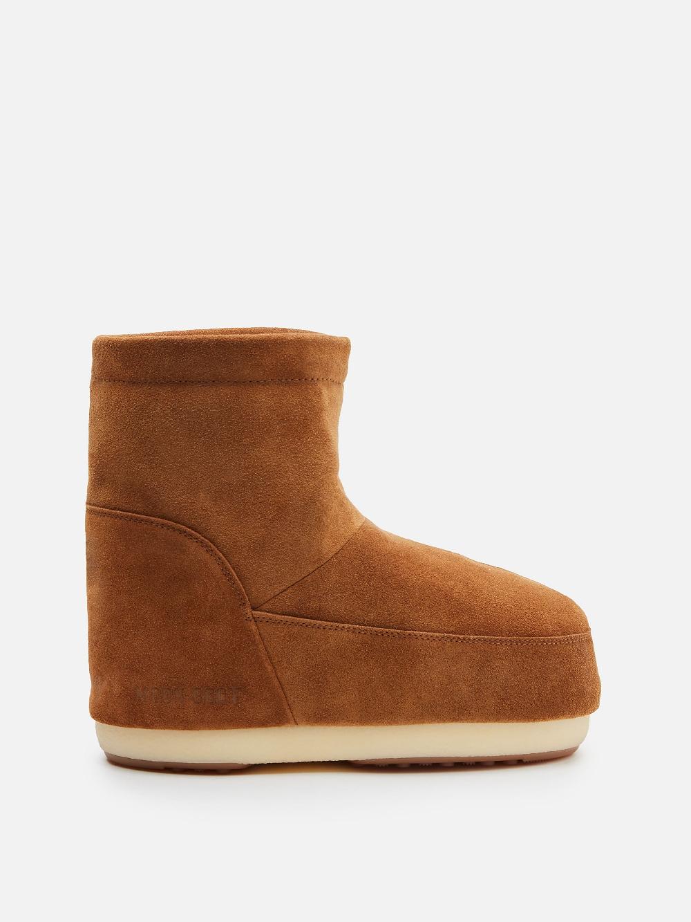 Moon Boot ICON LOW MARRONE IN PELLE SCAMOSCIATA SENZA LACCI