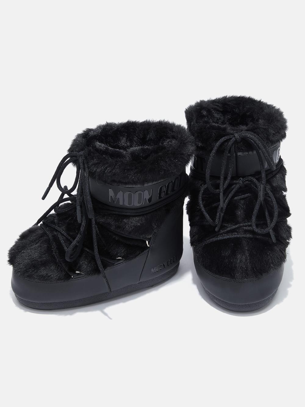 Moon Boot ICON LOW NERO IN ECOPELLICCIA In Saldo