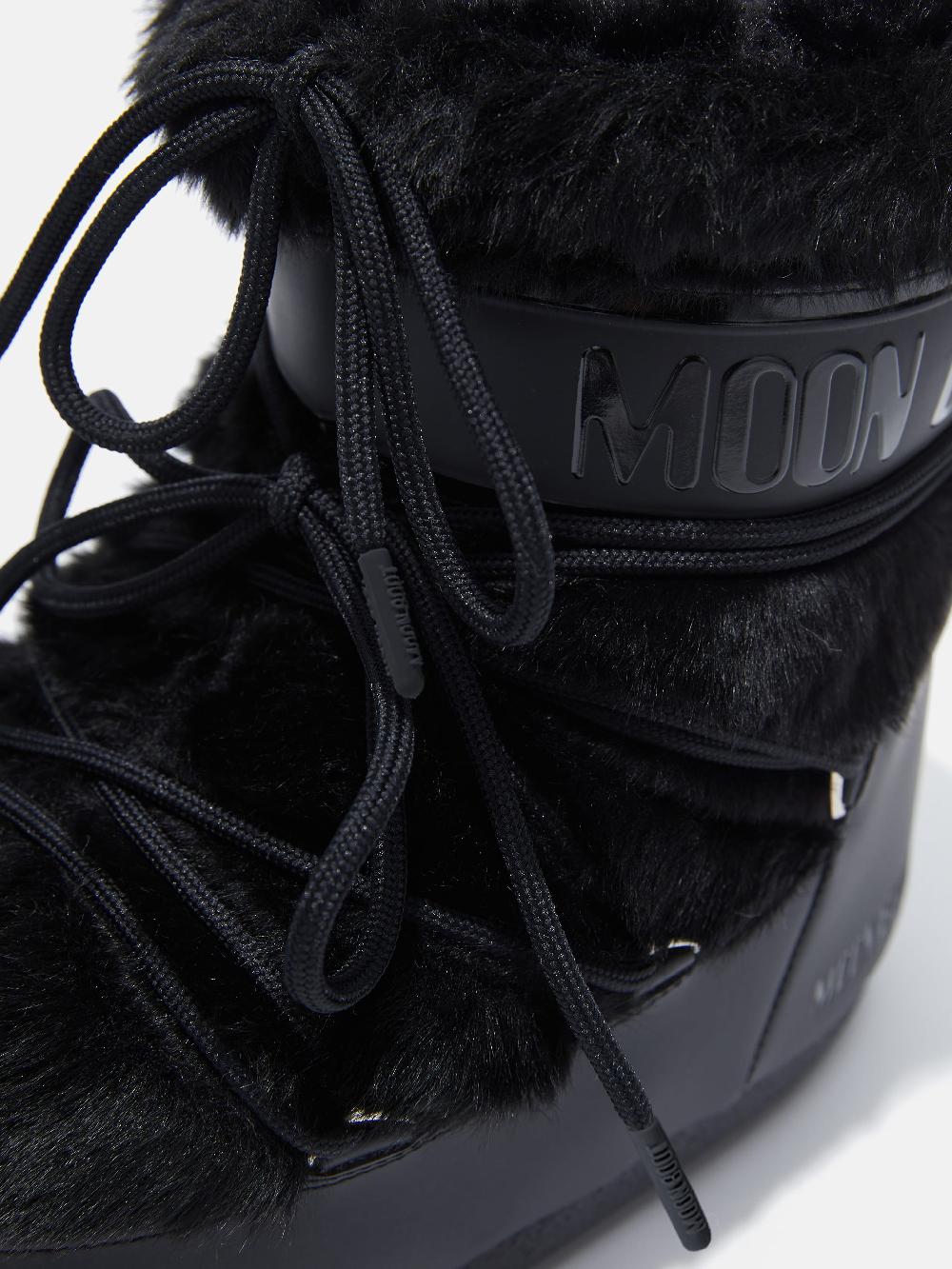 Moon Boot ICON LOW NERO IN ECOPELLICCIA In Saldo
