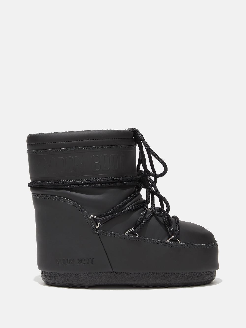 Moon Boot ICON LOW NERO IN GOMMA