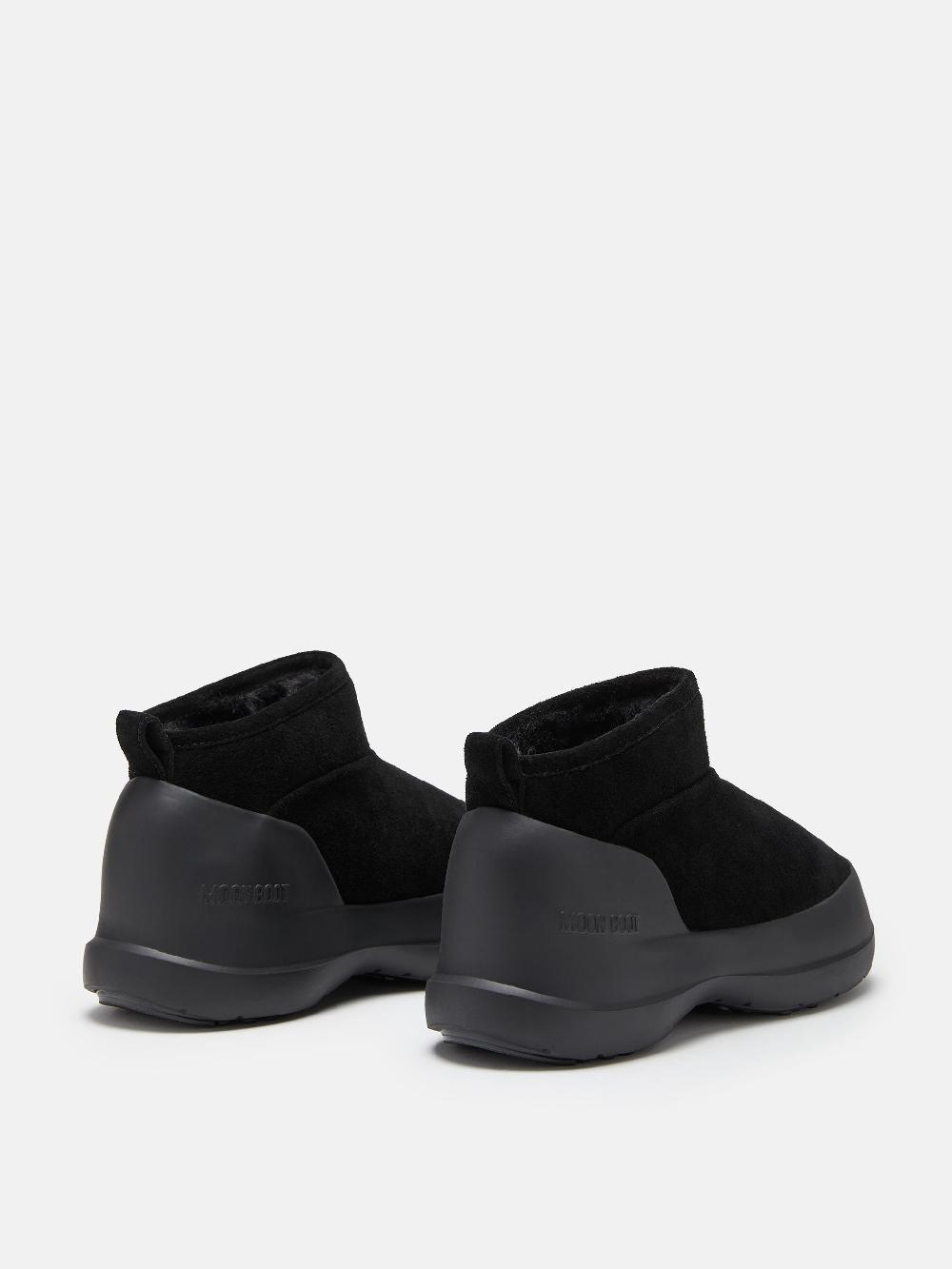 Moon Boot STIVALE LUNA LOW NERO IN PELLE SCAMOSCIATA Italy