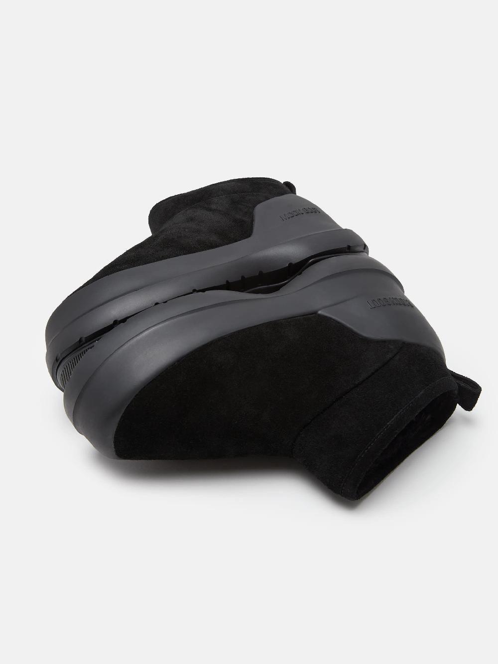 Moon Boot STIVALE LUNA LOW NERO IN PELLE SCAMOSCIATA Italy