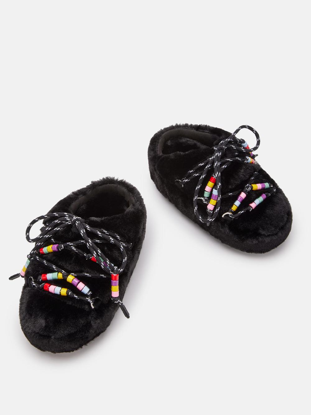 Moon Boot MULE FAUX-FUR BEADS NERO Saldi