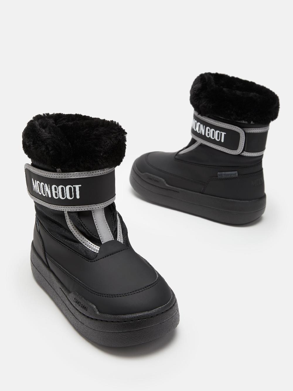 Moon Boot JUNIOR PARK NERO CON CHIUSURA A STRAPPO Italia