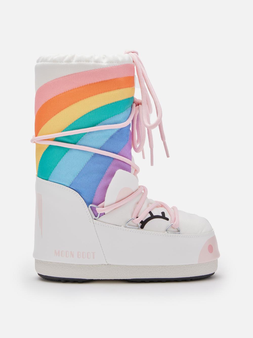 Moon Boot ICON JUNIOR UNICORN BIANCO Nuovo