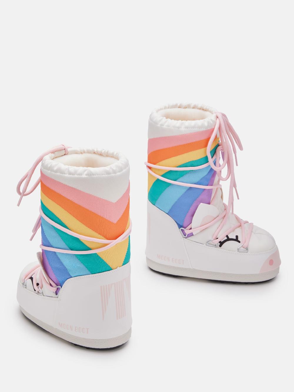 Moon Boot ICON JUNIOR UNICORN BIANCO Nuovo