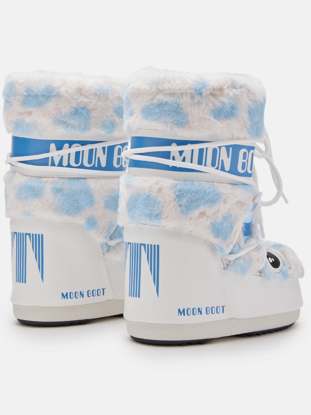 Moon Boot ICON JUNIOR YETI FAUX-FUR BIANCO Spedizione Gratuita