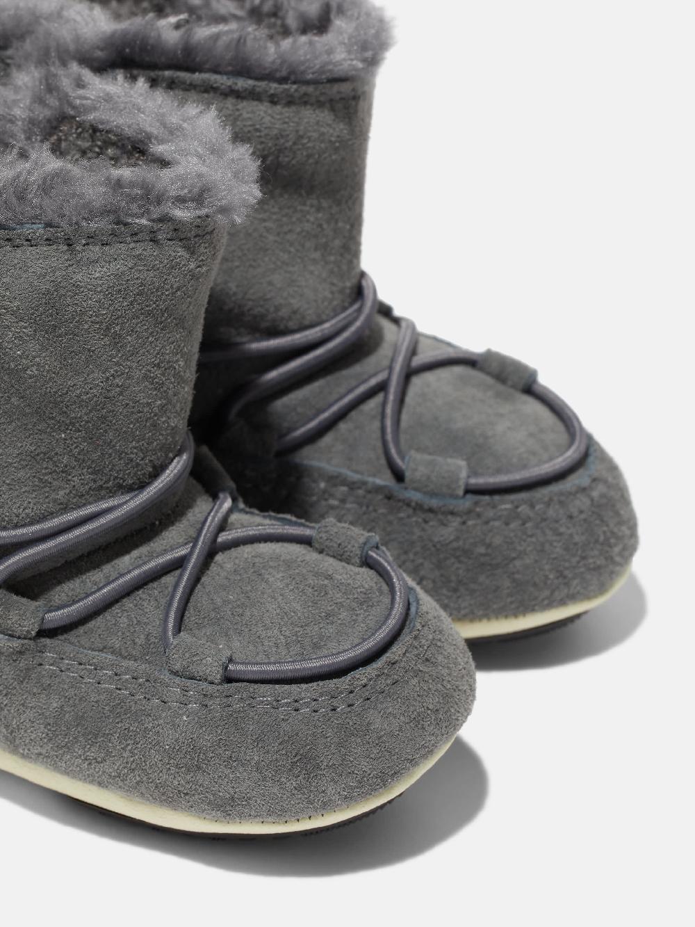 Moon Boot CRIB GRIGIO IN PELLE SCAMOSCIATA Soddisfazione Garantita