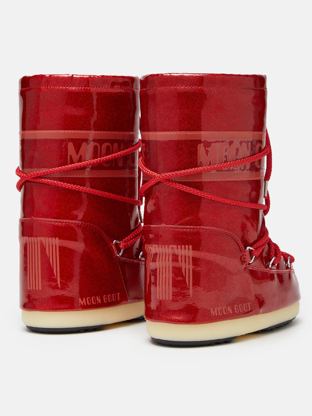 Moon Boot ICON JUNIOR GLITTER ROSSO Qualità Garantita