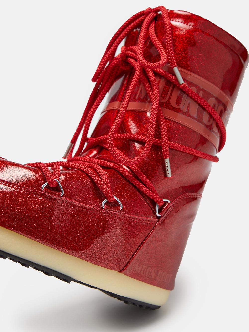 Moon Boot ICON JUNIOR GLITTER ROSSO Qualità Garantita