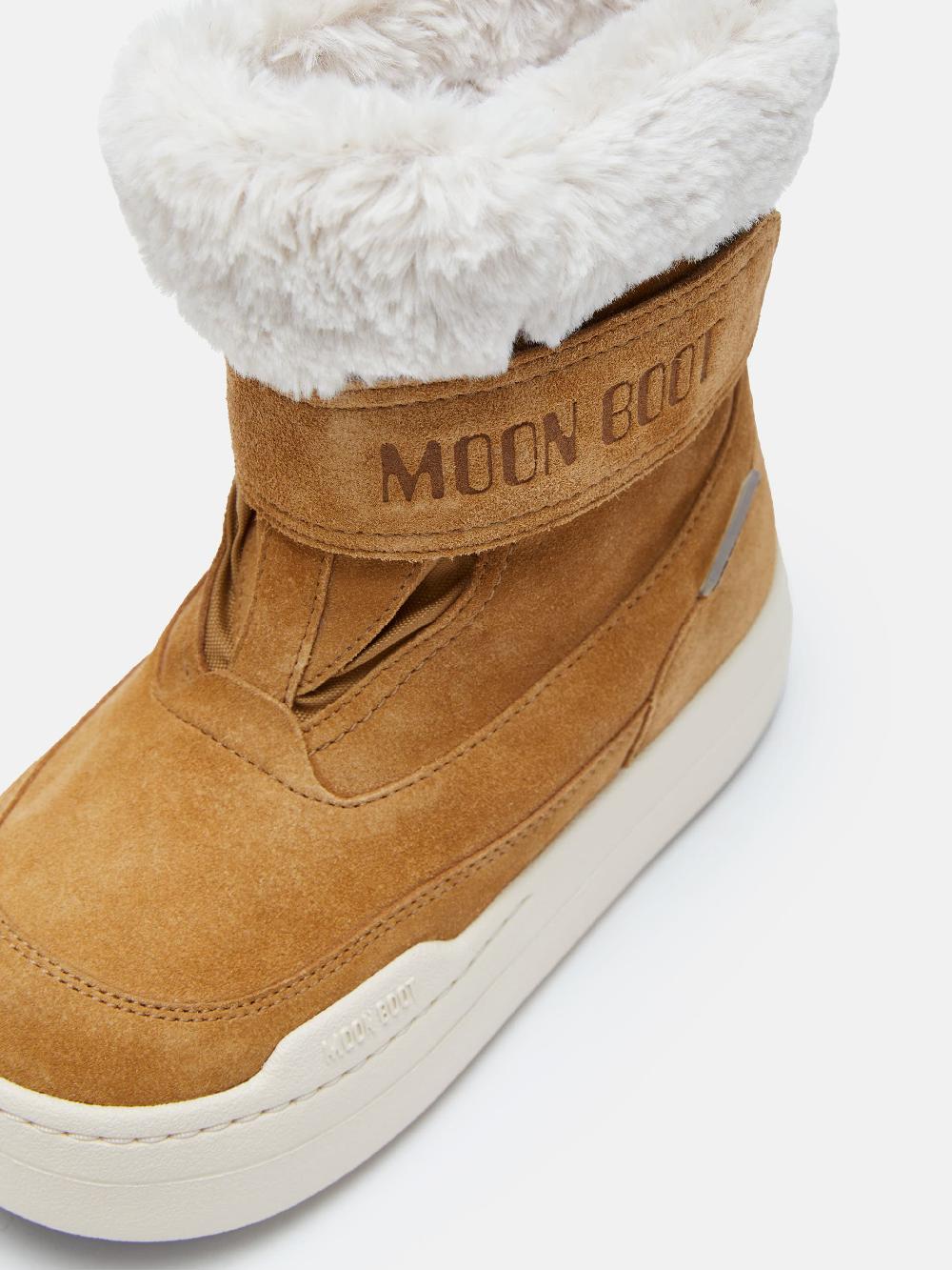 Moon Boot JUNIOR PARK NOCCIOLA IN PELLE SCAMOSCIATA CON CHIUSURA A STRAPPO Italia