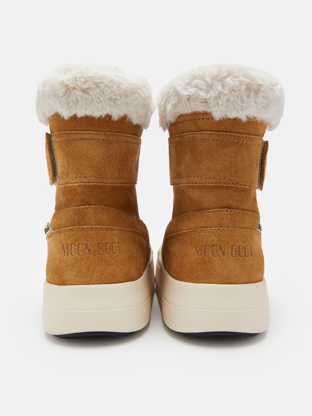 Moon Boot JUNIOR PARK NOCCIOLA IN PELLE SCAMOSCIATA CON CHIUSURA A STRAPPO Italia