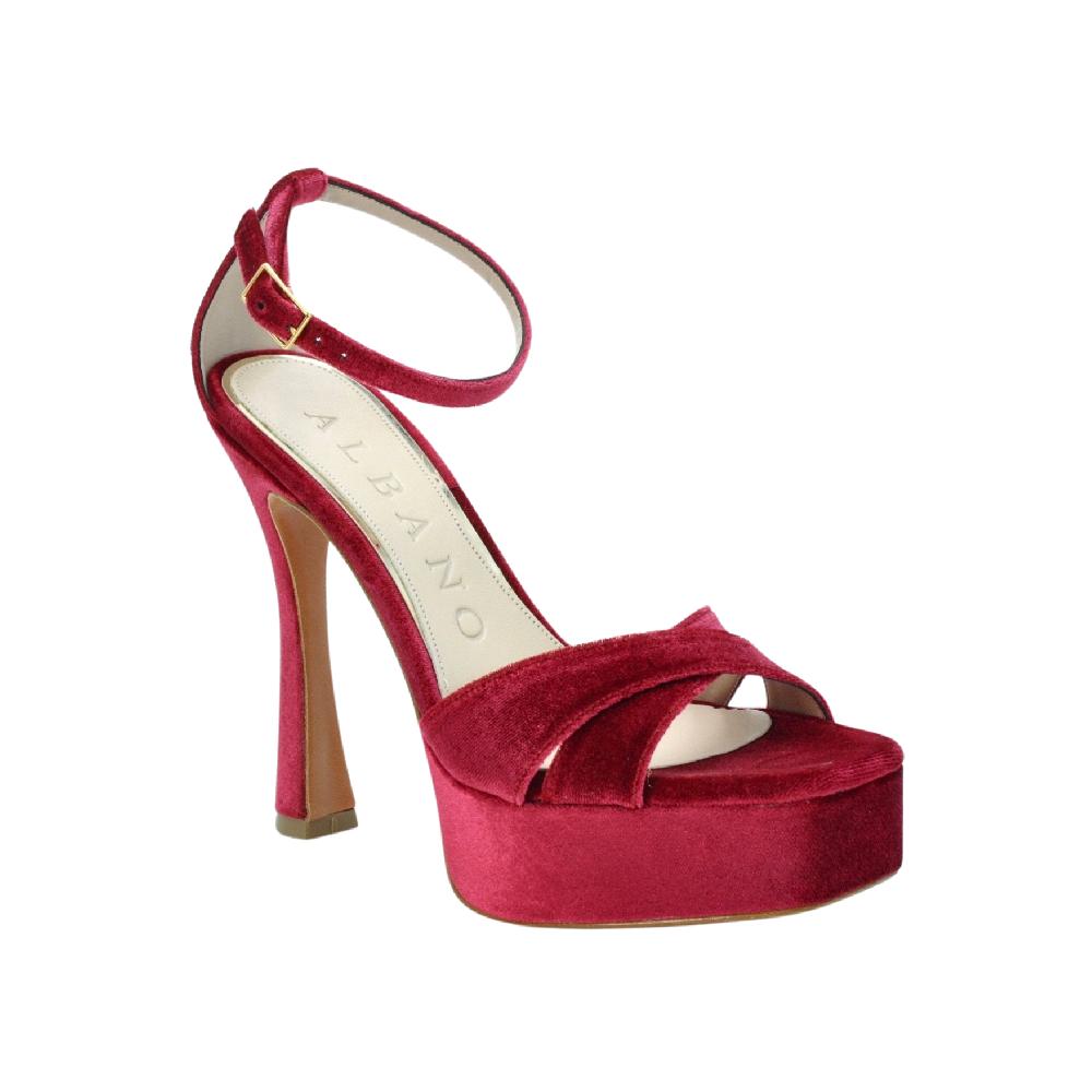 ﻿ALBANO Sandali in velluto rosso Offerte