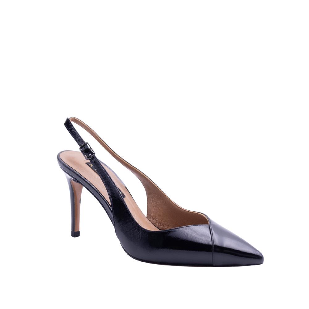 ALBANO Slingback vernice nera Consegna Veloce