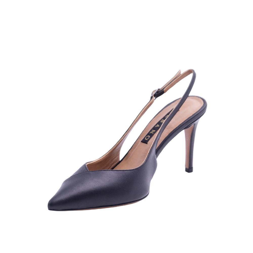 ALBANO Slingback pelle nera Promozione Limitata