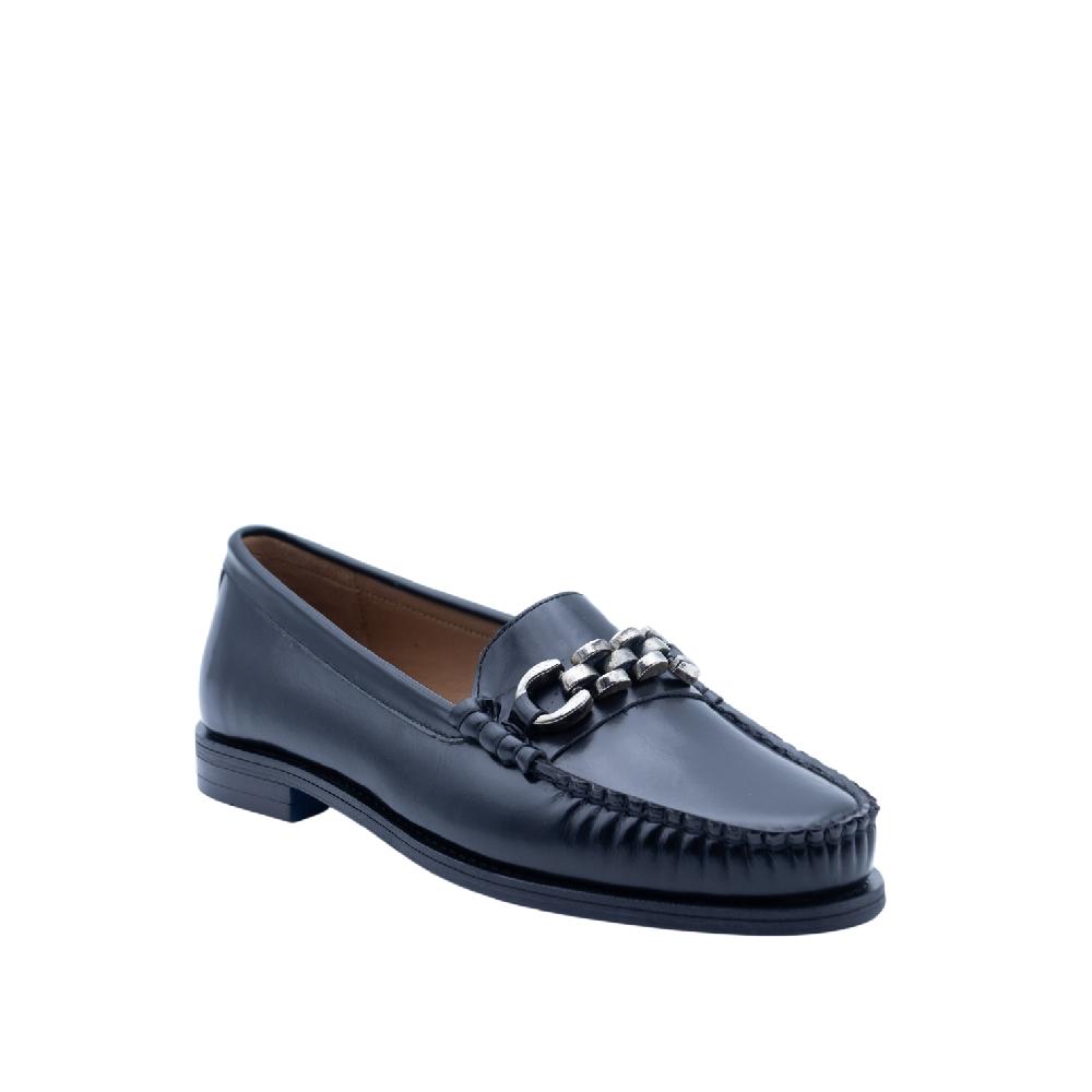 ALBANO Mocassi neri con accessorio Sottocosto