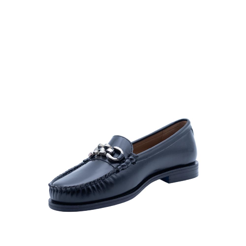 ALBANO Mocassi neri con accessorio Sottocosto