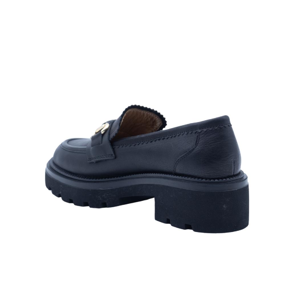 ALBANO Mocassini neri con accessorio Sconto