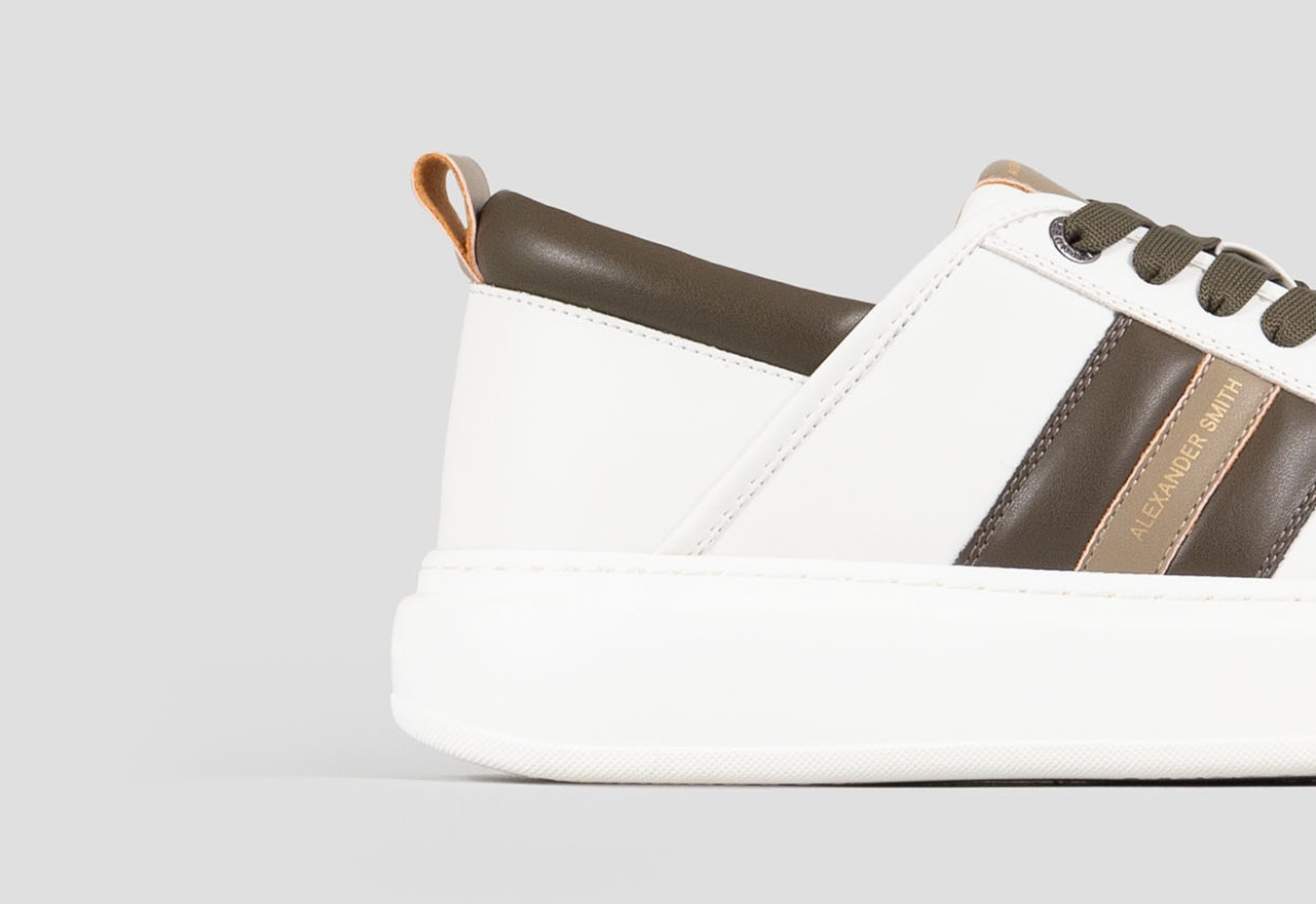 Alexander Smith ECO-WEMBLEY MAN WHITE MILITARY OLIVE Moda