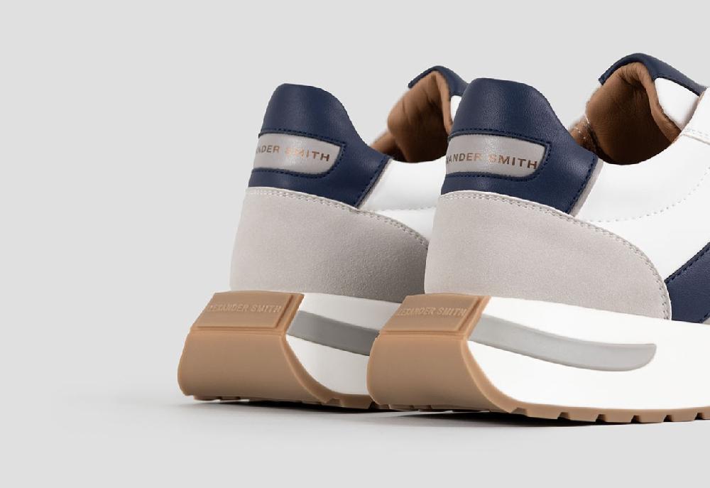 Alexander Smith HYDE MAN WHITE BLUE GREY Qualità Garantita