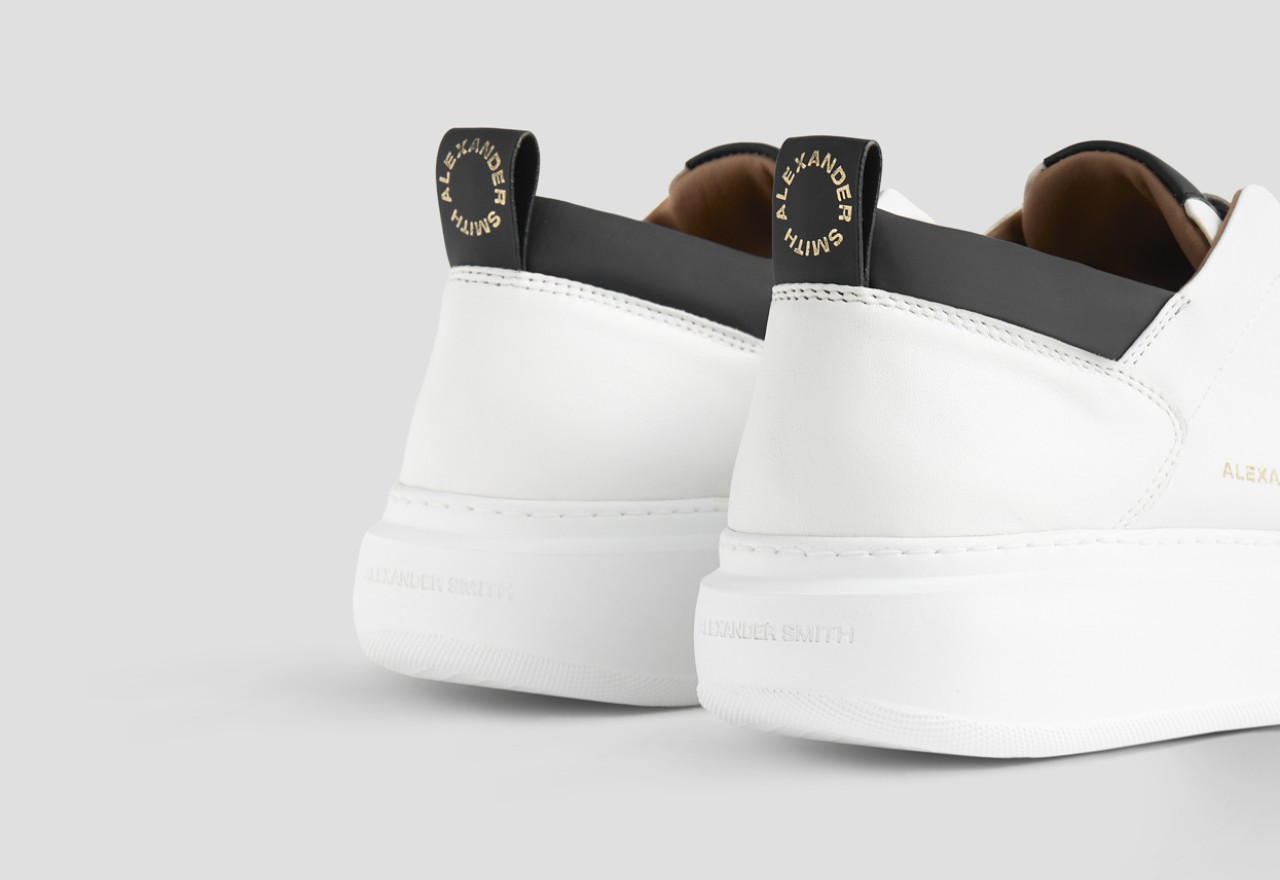 Alexander Smith WEMBLEY SLIP-ON MAN WHITE BLACK Sottocosto