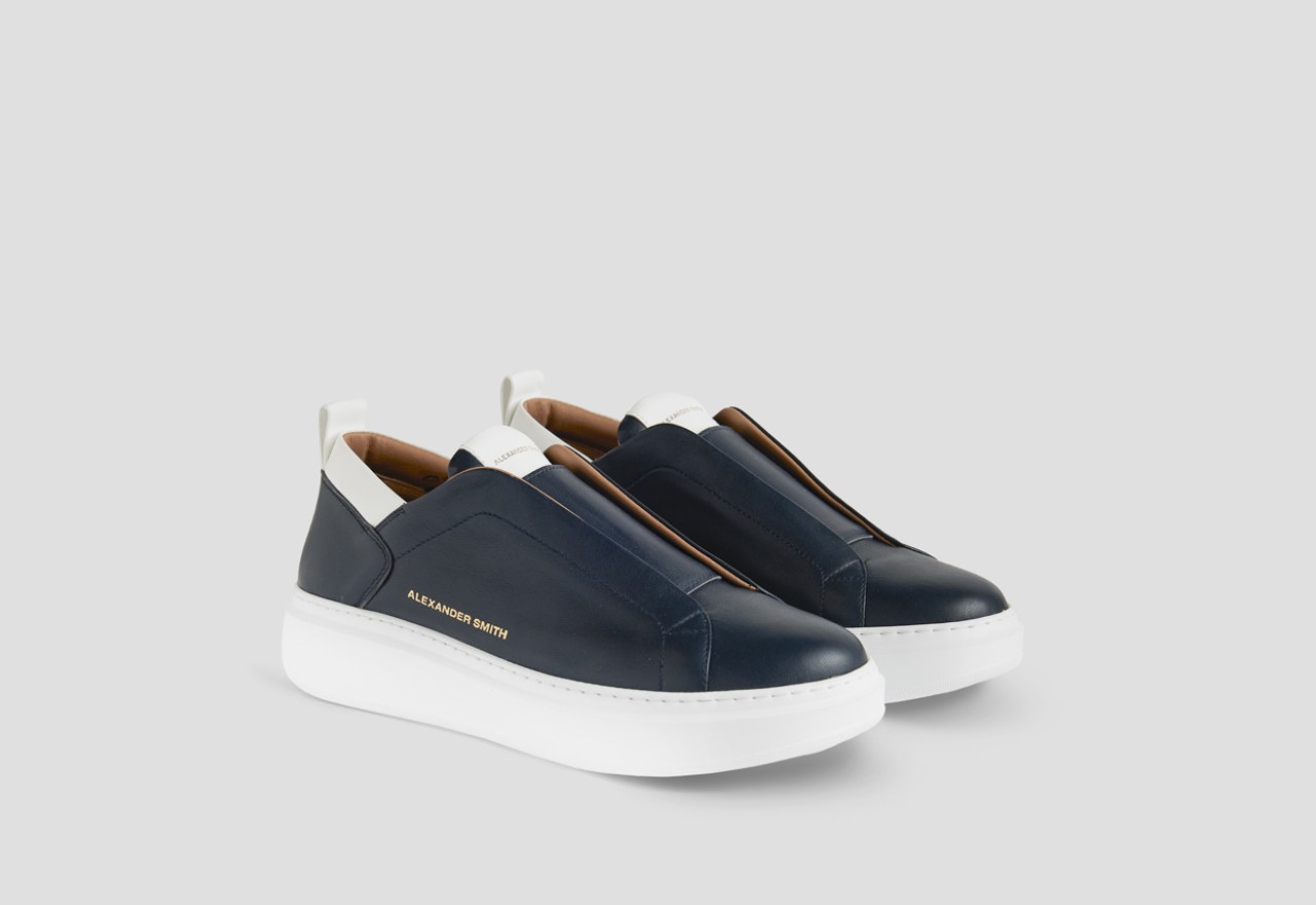 Alexander Smith WEMBLEY SLIP-ON MAN BLUE WHITE Convenienza