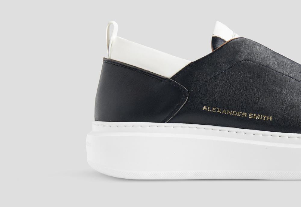 Alexander Smith WEMBLEY SLIP-ON MAN BLACK WHITE Novità
