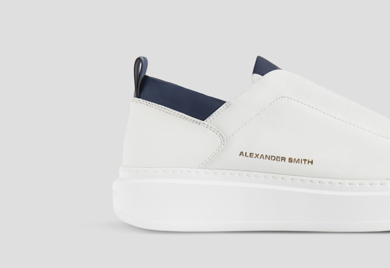 Alexander Smith WEMBLEY SLIP-ON MAN WHITE BLUE Presa