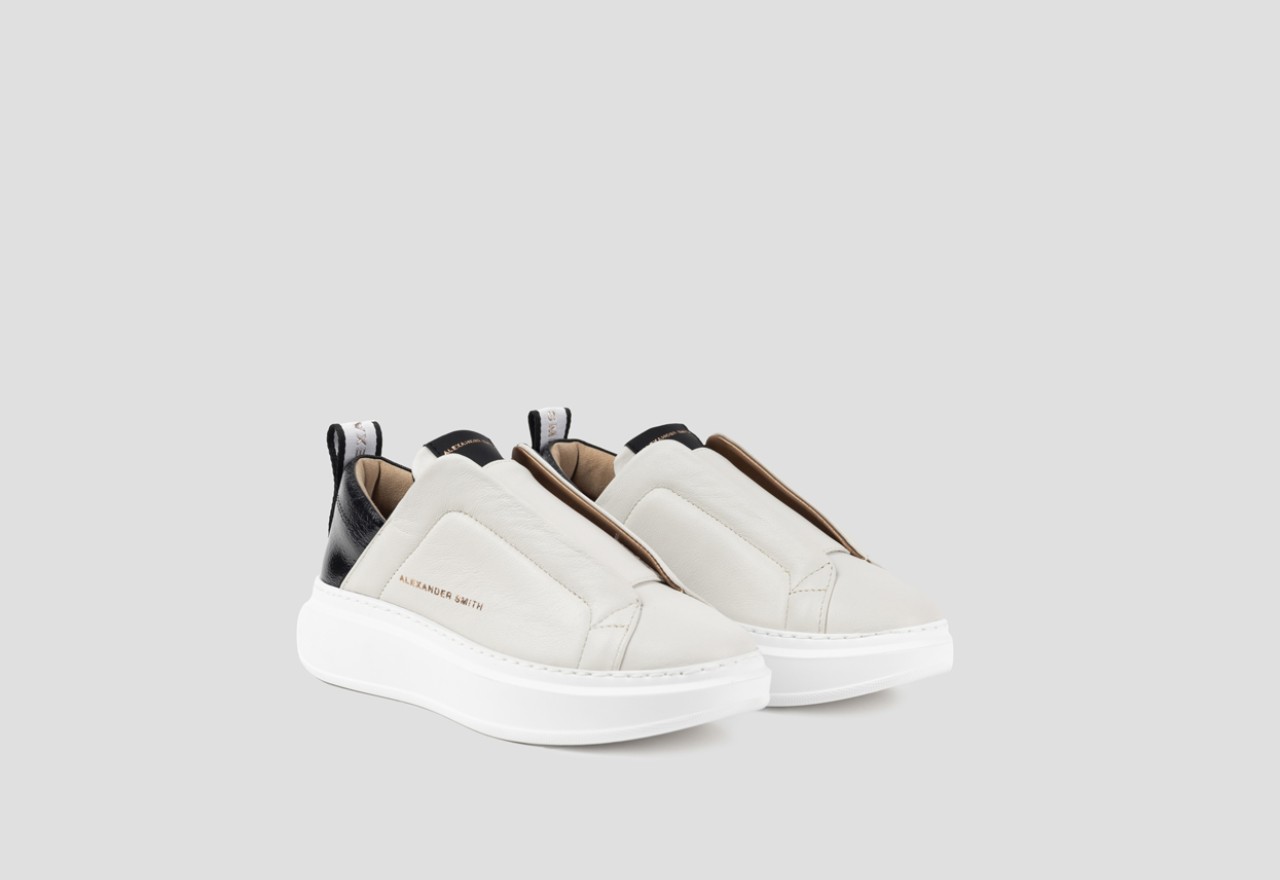 Alexander Smith WEMBLEY SLIP-ON WOMAN WHITE BLACK Offerte