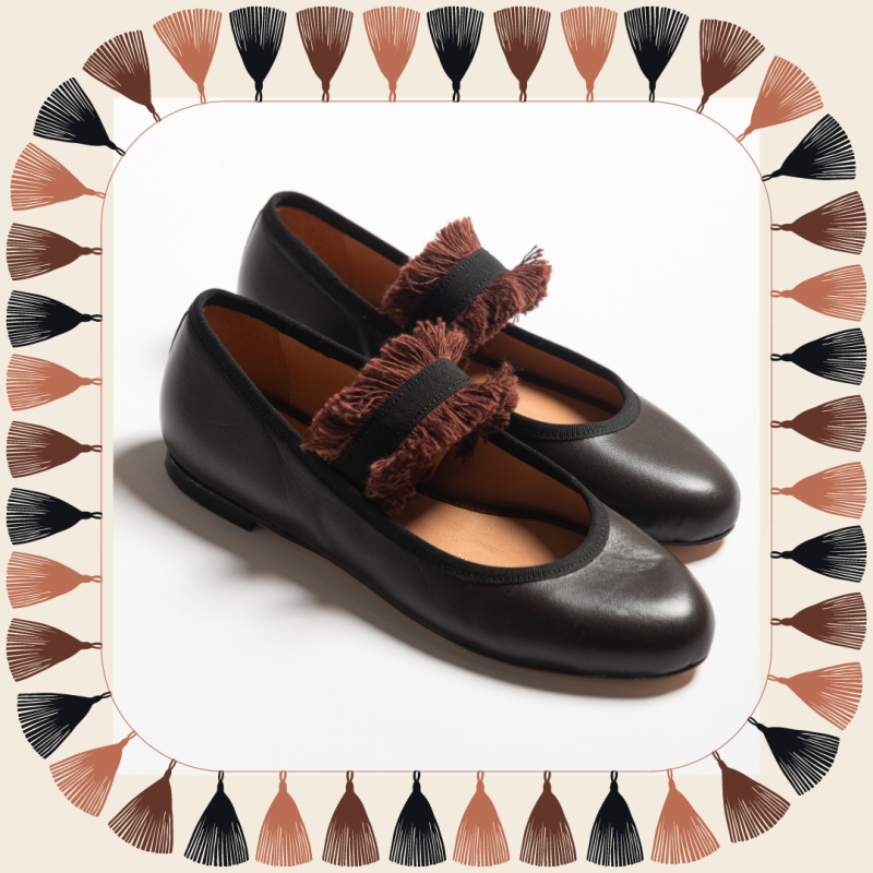Allagiulia Ballerina Lolita Frangia TABACCO Spedizione Gratuita