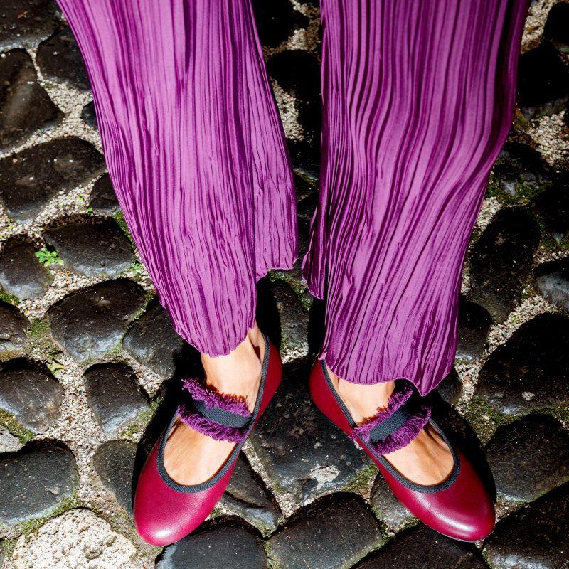 Allagiulia Ballerina Lolita Frangia BORDEAUX Pezzi Unici