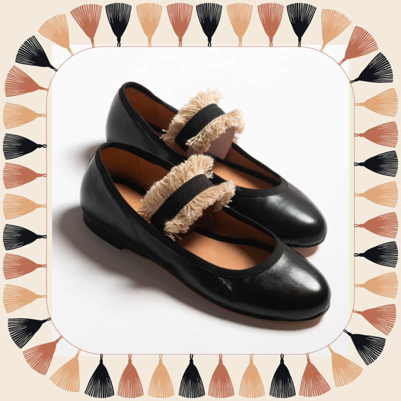 Allagiulia Ballerina Lolita NERO Frangia SABBIA Soddisfazione Garantita