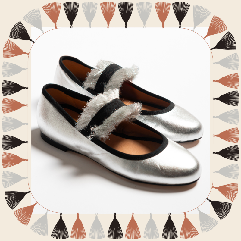 Allagiulia Ballerina Lolita Frangia ARGENTO Qualità Garantita