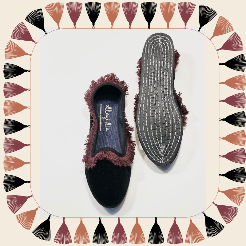 Allagiulia Friù Venezia NERO Frangia BORDEAUX Offerte