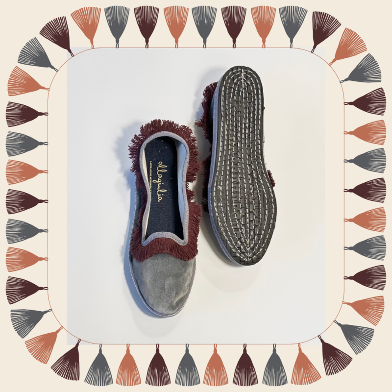 Allagiulia Friù Venezia GRIGIO Frangia BORDEAUX Moda
