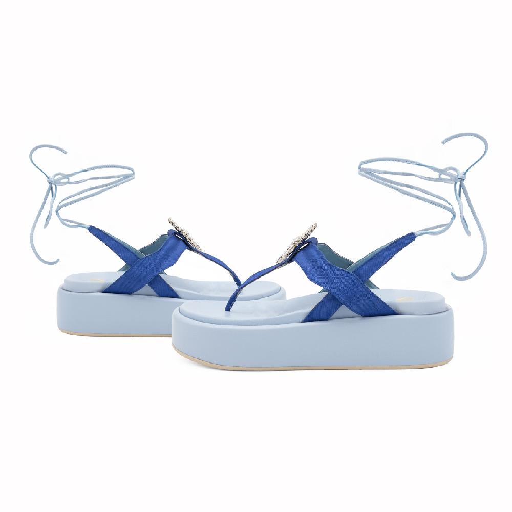 Amalfi by rangoni Sandalo piattaforma Capri blu Offerte