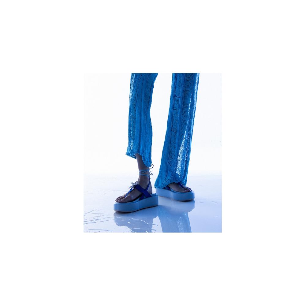 Amalfi by rangoni Sandalo piattaforma Capri blu Offerte