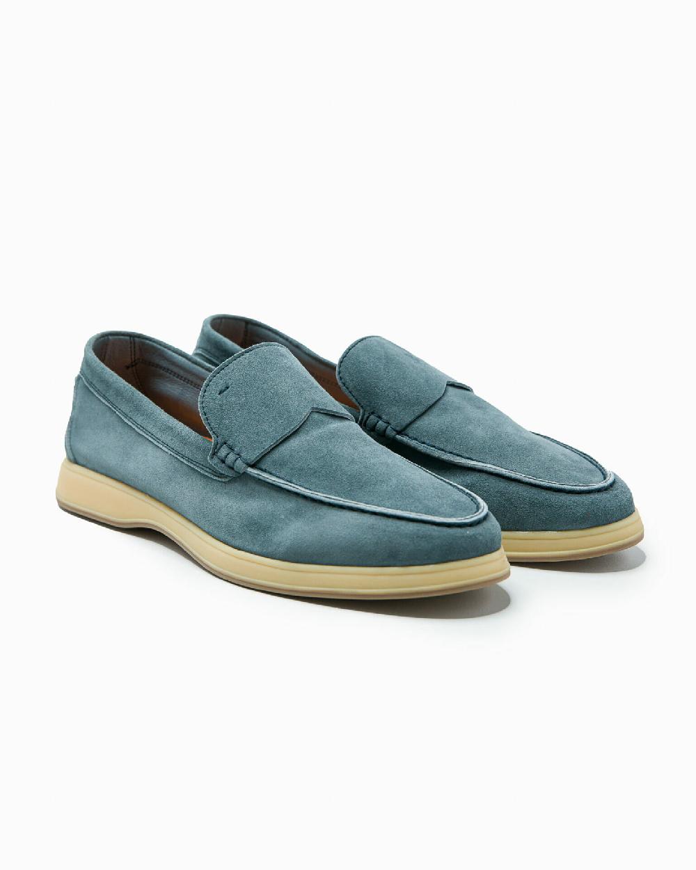 Andrea ventura MOCASSINO DONNA AQUARIVA-D 90 IN SUEDE BOY GREY BLUE Nuova