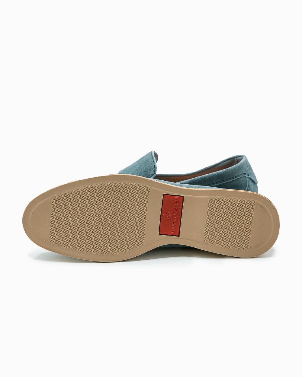 Andrea ventura MOCASSINO DONNA AQUARIVA-D 90 IN SUEDE BOY GREY BLUE Nuova