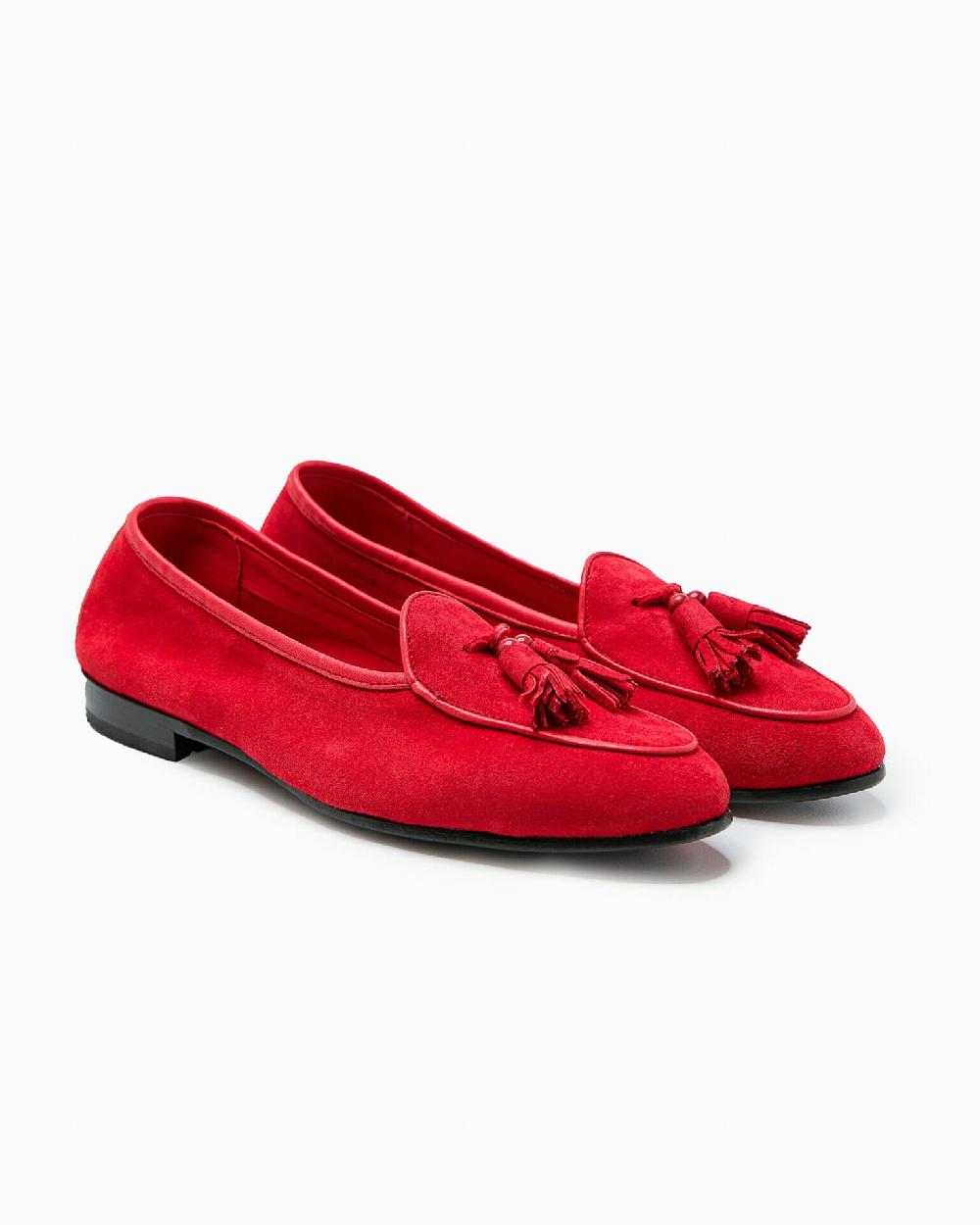 Andrea ventura MOCASSINO DONNA BELGIAN-D NP-CR IN SUEDE ROSSO KUBRICK Negozio online di fabbrica