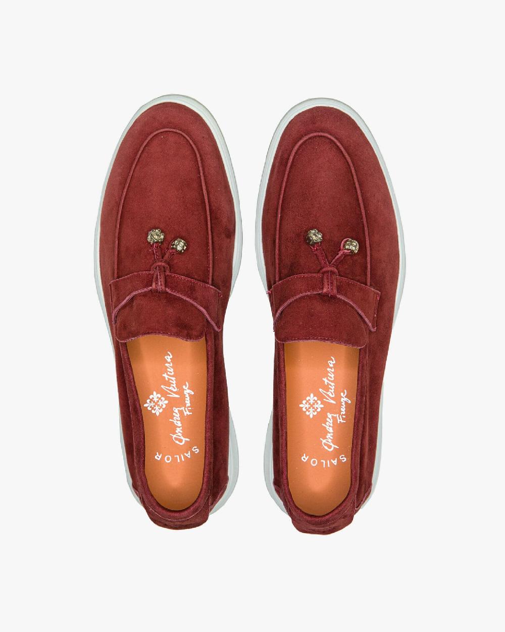 Andrea ventura Mocassino senza lacci con charms color argento Aq-D BEACH-CHARMS1 in suede color mattone Comprare a buon mercato